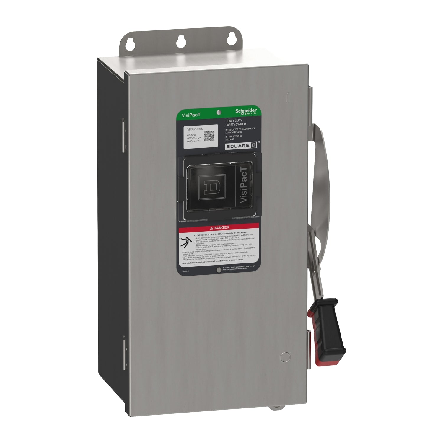 VH362DSGL - Schneider Electric - 200A 240V Square D VisiPacT Heavy Duty Safety Switch 3Pole NEMA 3R Door Interlock