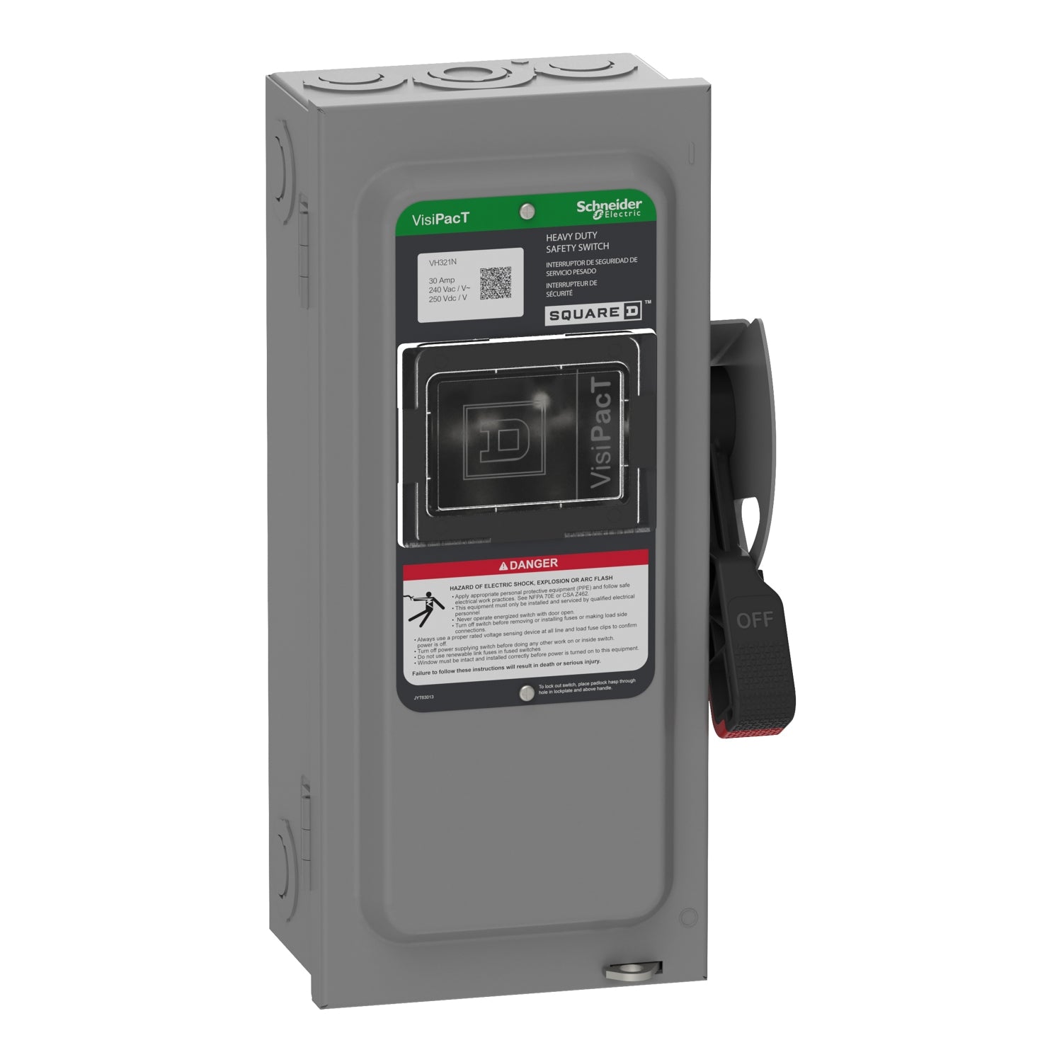 VH321N - Schneider Electric - Square D Safety Switch Heavy Duty Fusible 30A 3 Pole 240VAC NEMA 1