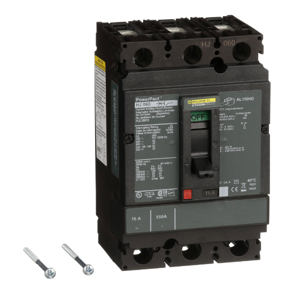 HJL36080 - Circuit breaker, PowerPacT H, 80A, 3 pole, 600VAC, 25kA, lugs, thermal magnetic, 80%