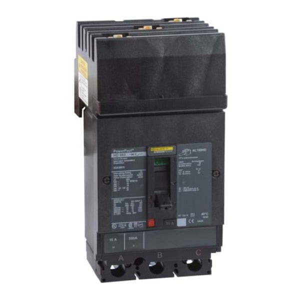 HDA36125 - Circuit breaker, PowerPacT H, 125A, 3 pole, 600VAC, 14kA, I-Line, thermal magnetic, 80%, ABC