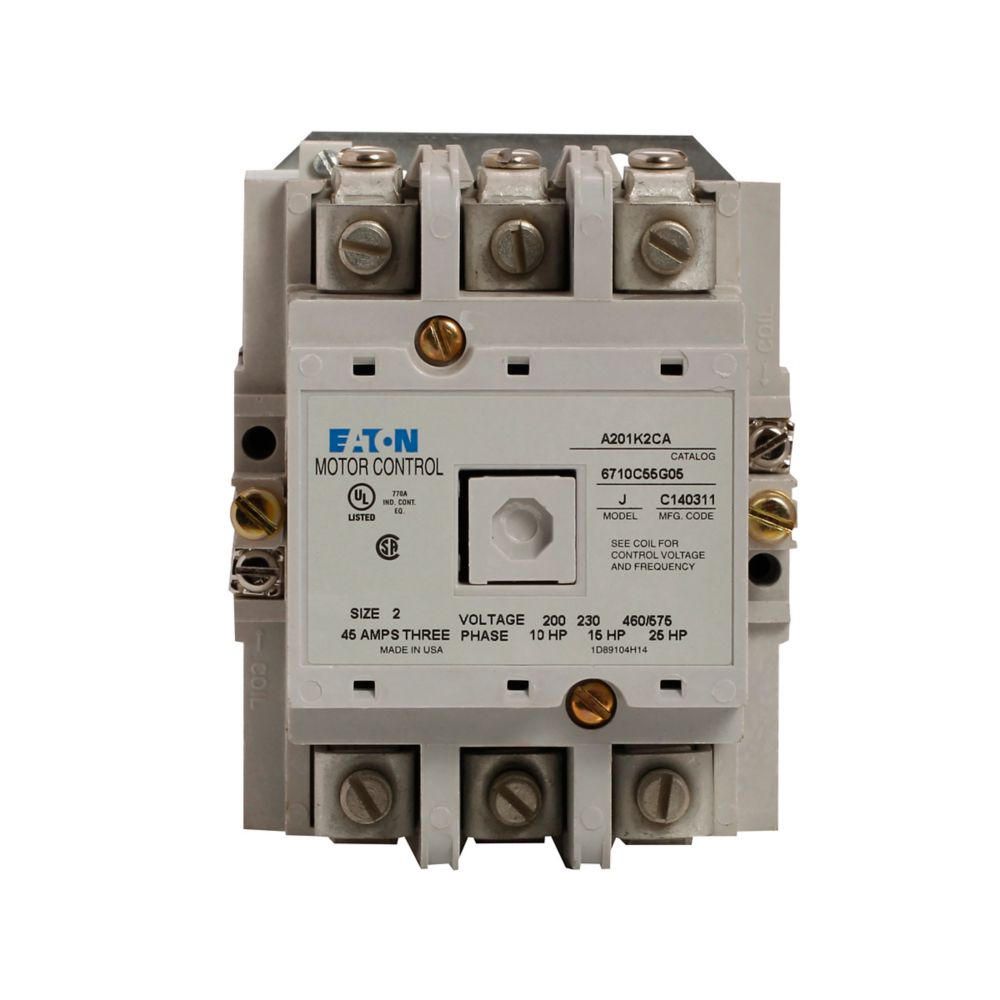 A201K2CA - Eaton Cutler-Hammer - 45 Amp 3 Pole 120 Volt Non-Reversing NEMA Motor Control Contactors