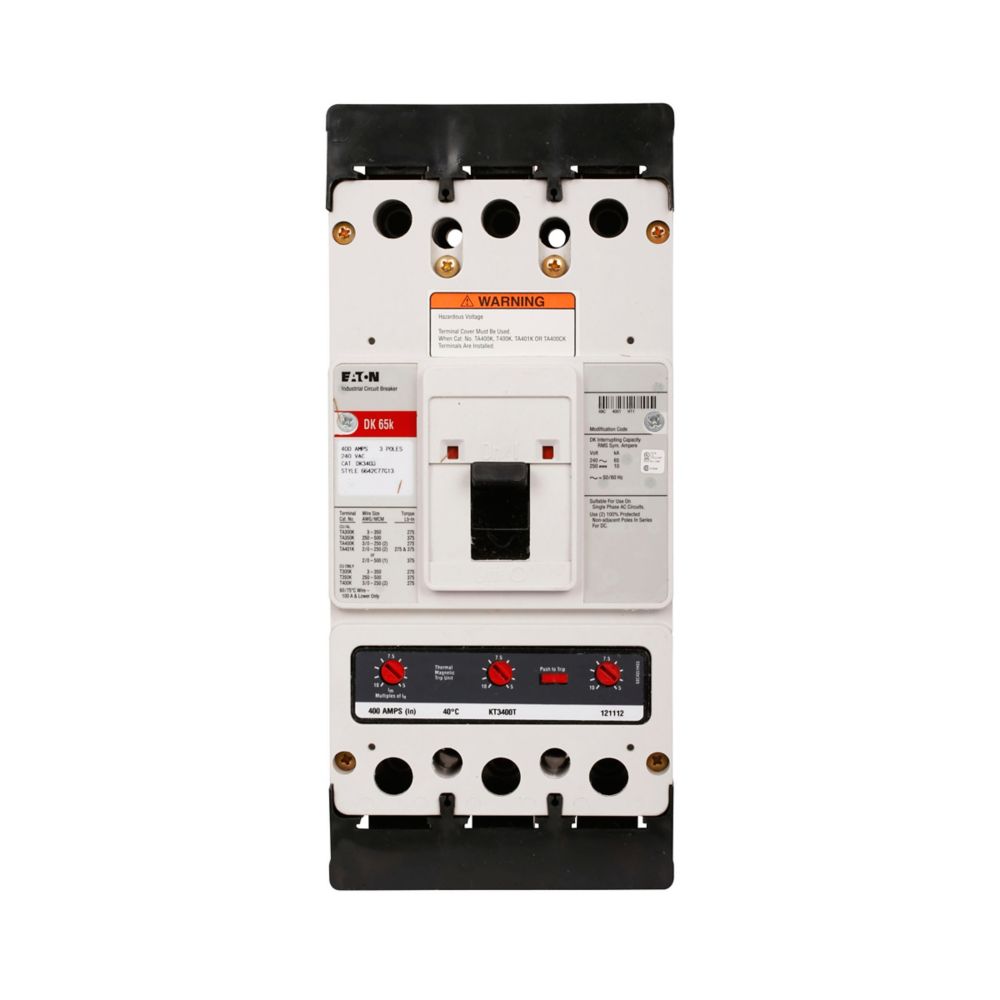 DK3400 -  Eaton Cutler-Hammer 400 Amp 3 Pole 240 Volt Molded Case Circuit Breakers