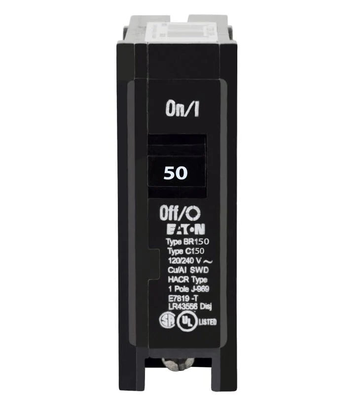 BR150 - Eaton Cutler-Hammer - Plug-In 50 Amp 1 Pole 120 Volt Thermal Magnetic Circuit Breaker