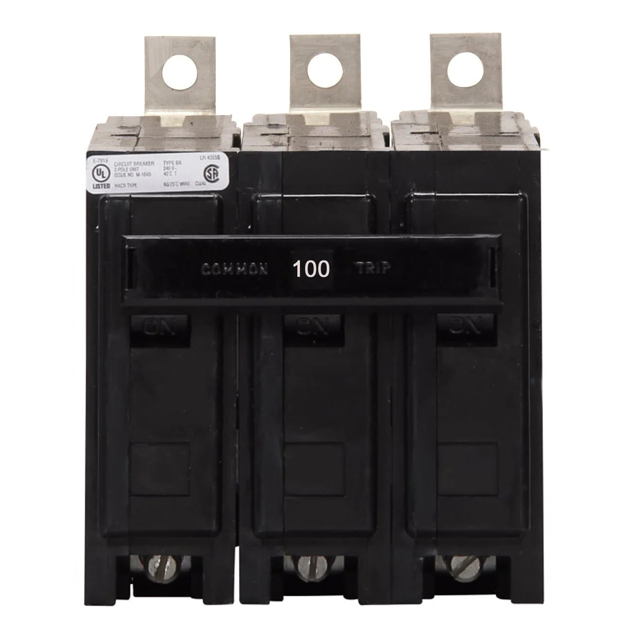 BAB3100H - Eaton Cutler-Hammer - Bolt-On 100 Amp 3 Pole 240 Volt Circuit Breaker