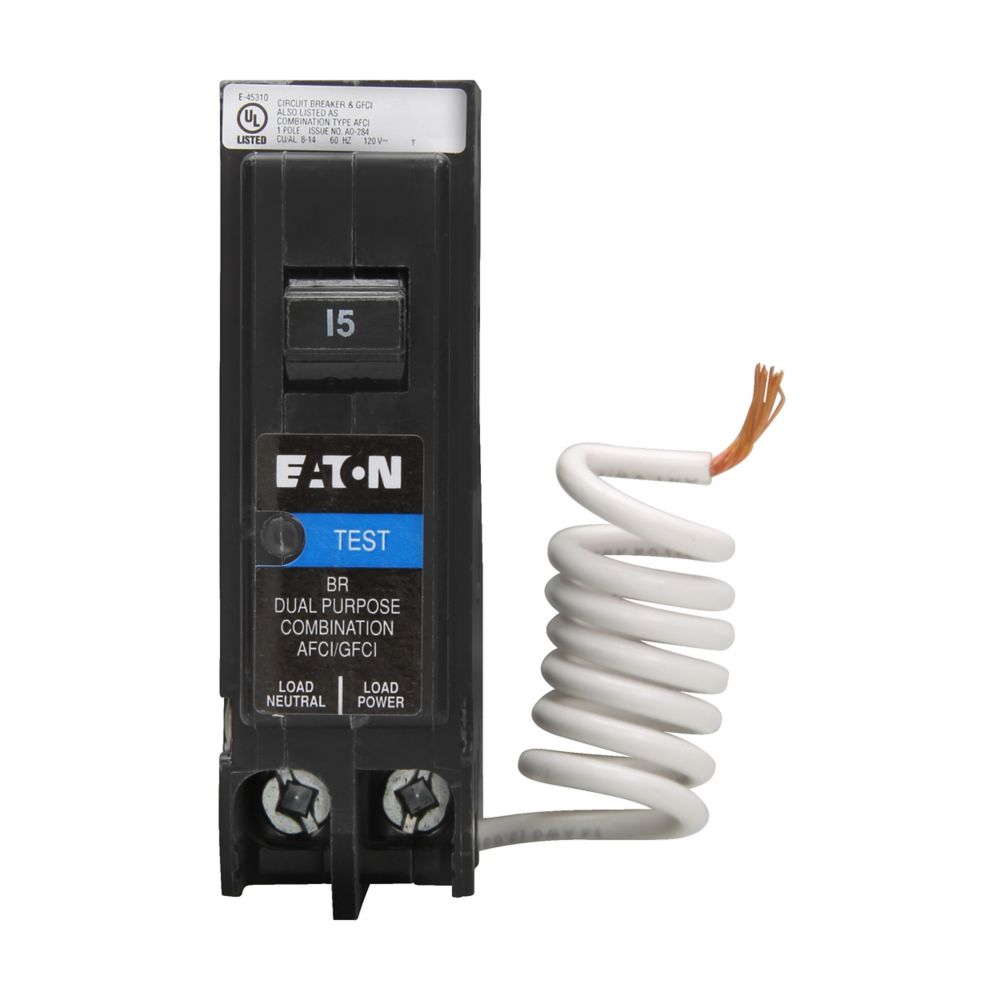 BRN115DF - Eaton Cutler-Hammer - Plug-In 15 Amp 240 Volt 1 Pole Molded Case Circuit Breaker