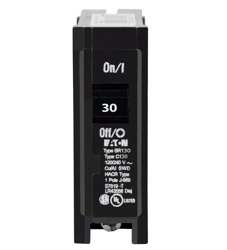 BR130 - Eaton Cutler-Hammer - Plug-In 30 Amp 1 Pole 120 Volt Thermal Magnetic Circuit Breaker