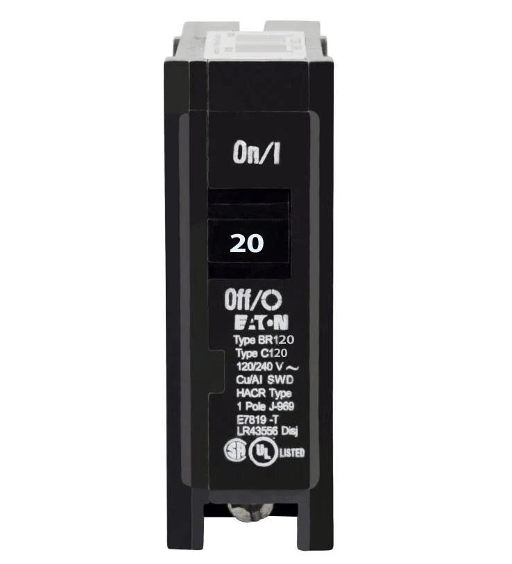 BR120 - Eaton Cutler-Hammer - Plug-In 20 Amp 1 Pole 120 Volt Thermal Magnetic Circuit Breaker