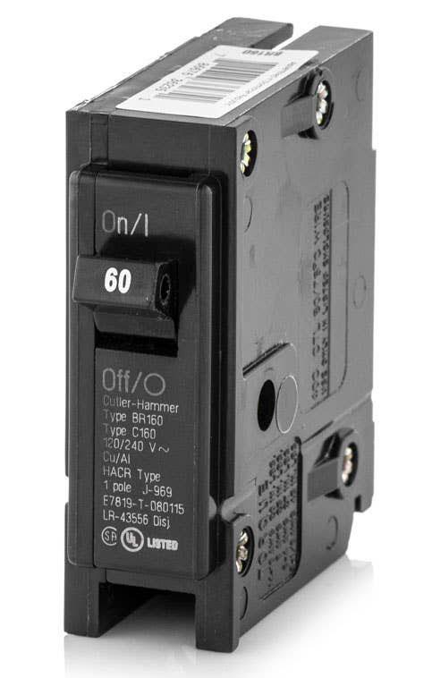 BR160 - Eaton Cutler-Hammer - Plug-In 60 Amp 1 Pole 120 Volt Thermal Magnetic Molded Case Circuit Breaker