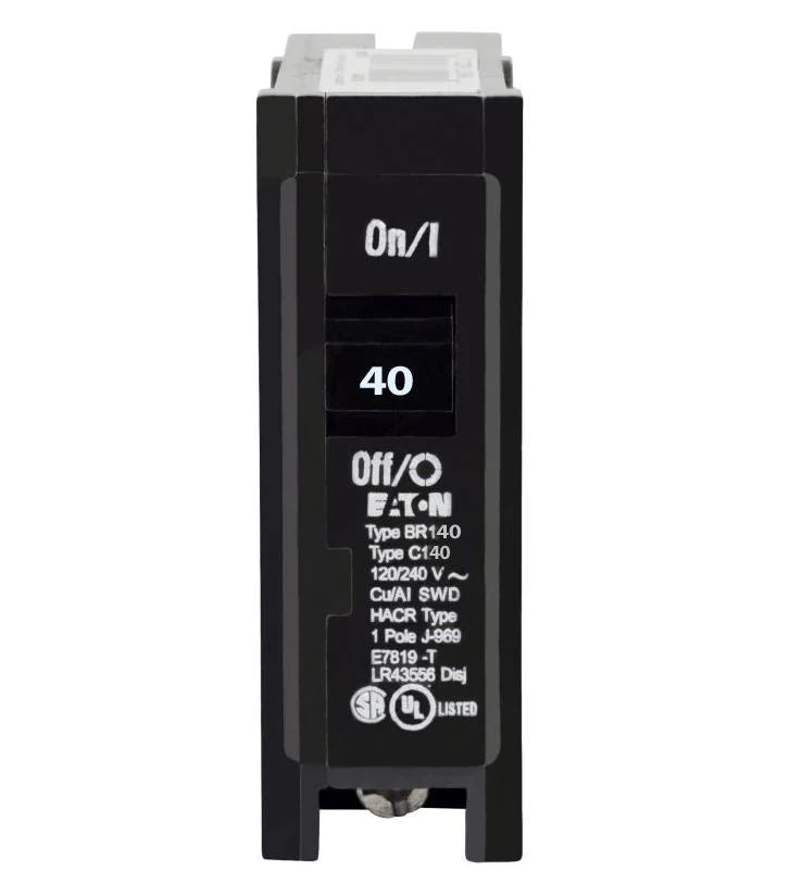 BR140 - Eaton Cutler-Hammer - Plug-In 40 Amp 1 Pole 120 Volt Thermal Magnetic Circuit Breaker