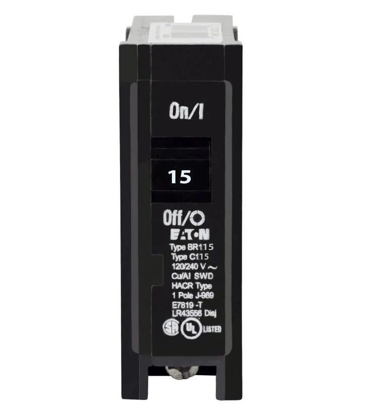 BR115 - Eaton Cutler-Hammer - Plug-In 15 Amp 1 Pole 120 Volt Thermal Magnetic Circuit Breaker