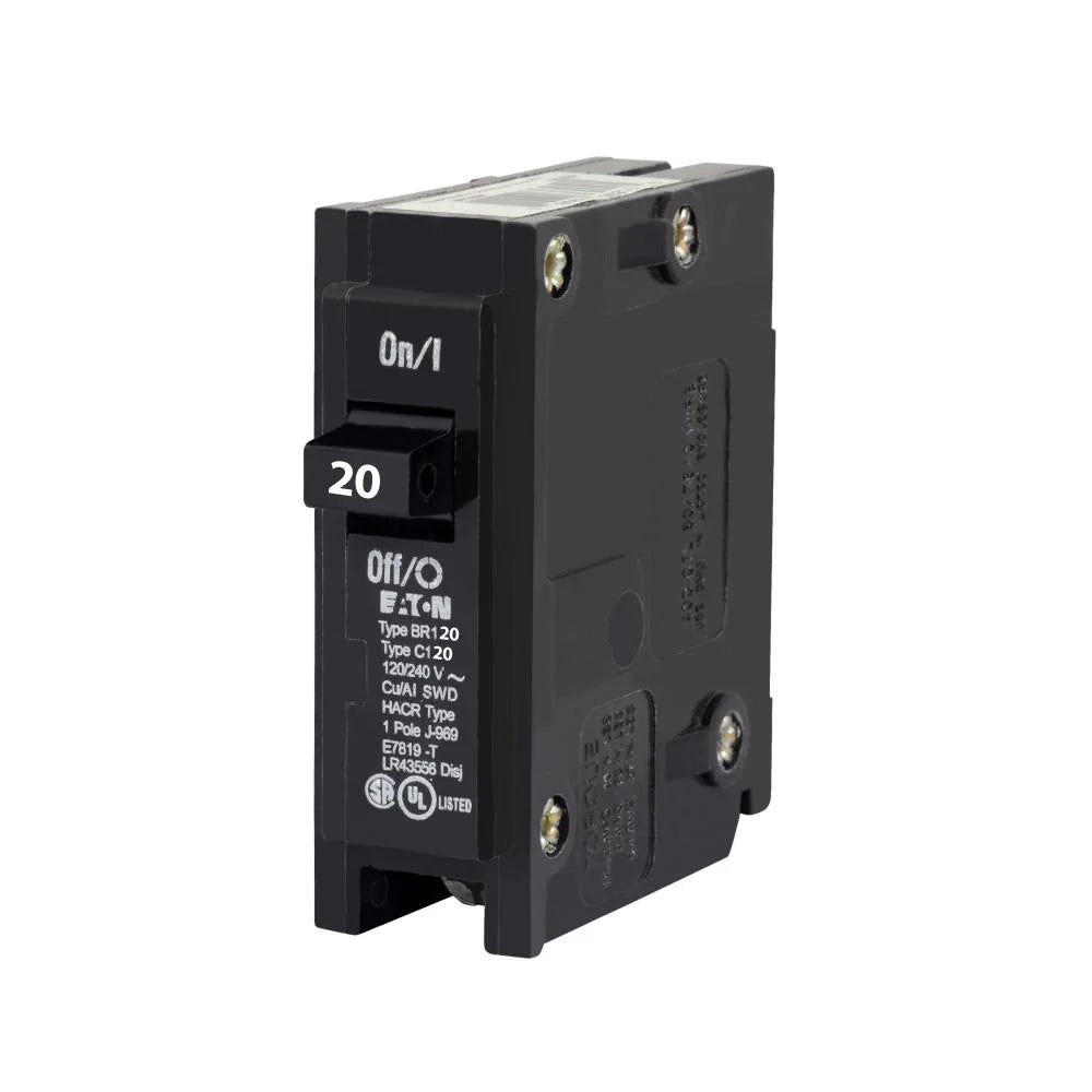 BR120 - Eaton Cutler-Hammer - Plug-In 20 Amp 1 Pole 120 Volt Thermal Magnetic Circuit Breaker