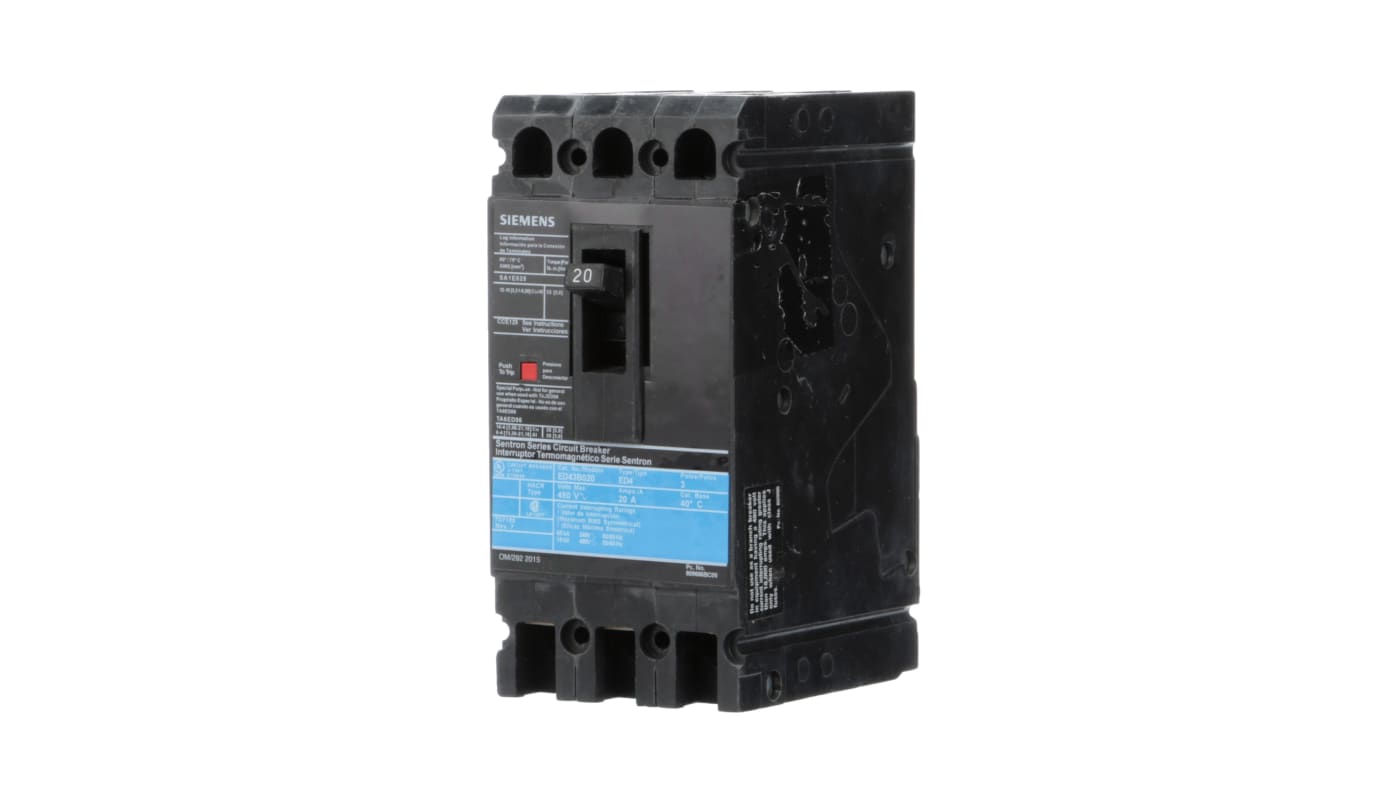 ED43B020L - Siemens 480VAC 3-Pole 20A ED Frame 18kA Circuit Breaker