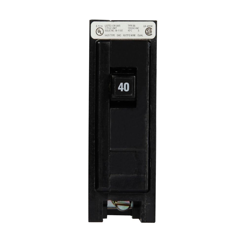 BAB1040 - Eaton Cutler Hammer - 40A 120/240V Single-Pole BAB Thermal Magnetic Circuit Breakers