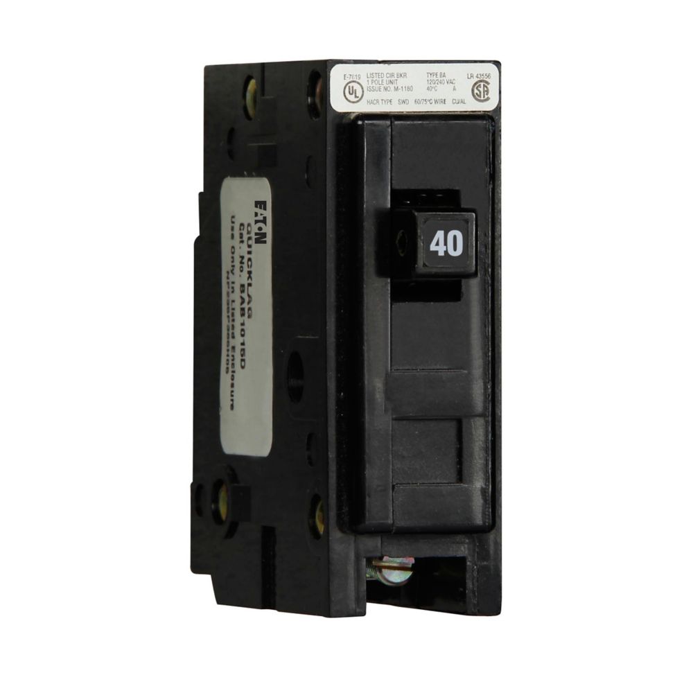BAB1040 - Eaton Cutler Hammer - 40A 120/240V Single-Pole BAB Thermal Magnetic Circuit Breakers