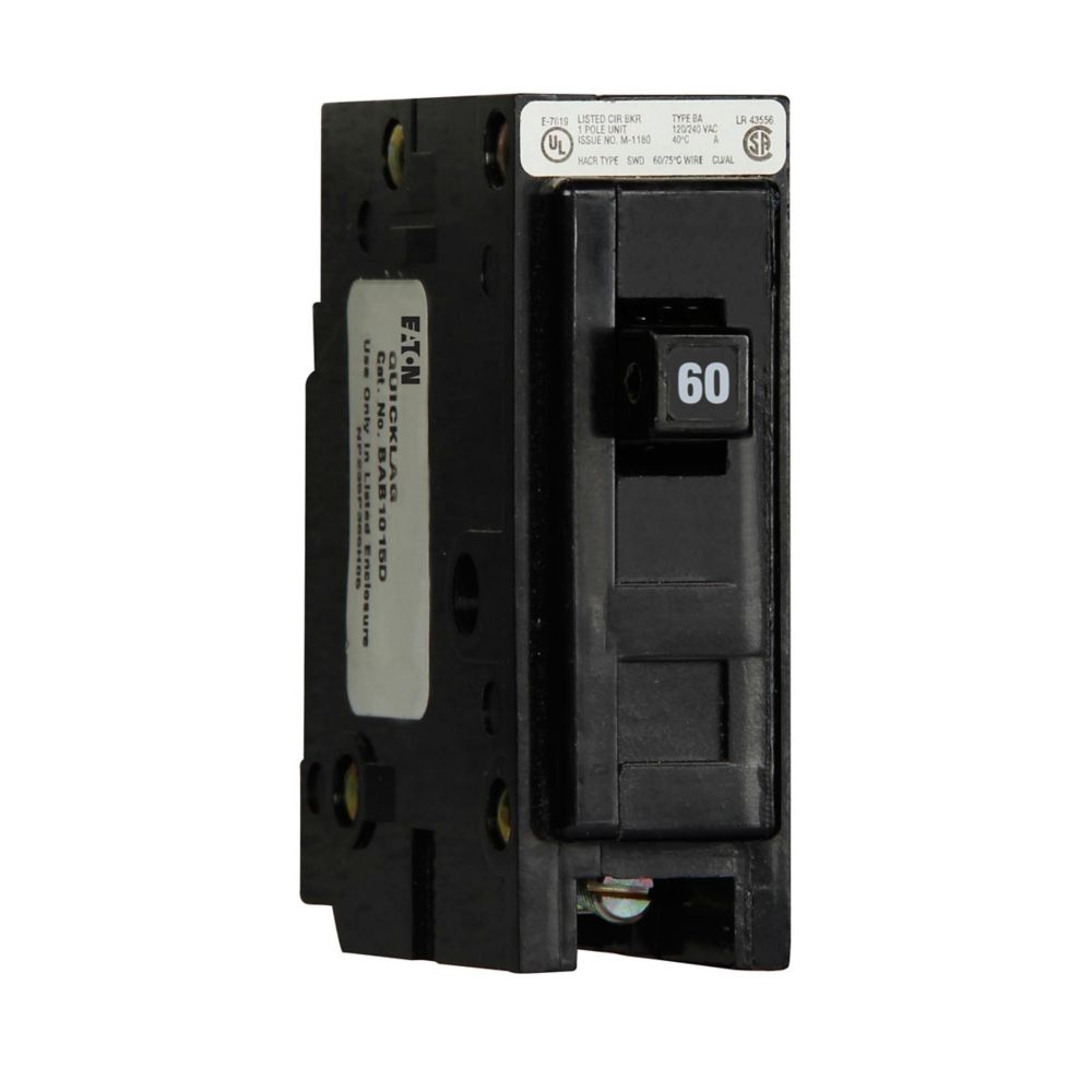 BAB1060 - Eaton Cutler Hammer - 60A 120/240V Single-Pole BAB Thermal Magnetic Circuit Breakers