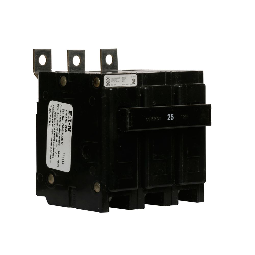 BAB3025H - Eaton Cutler Hammer - 25A 240 V Three-Pole BAB Thermal Magnetic Circuit Breakers