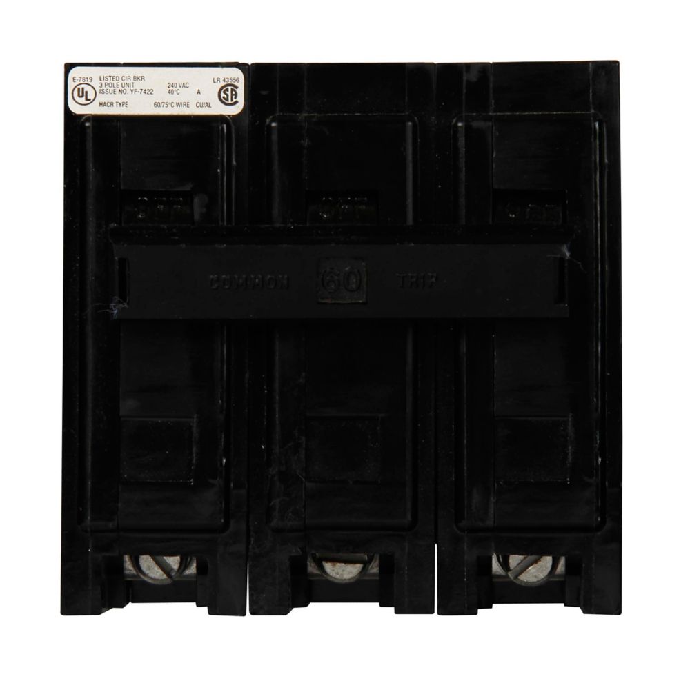 BAB3060HS - Eaton Cutler Hammer - 60A 240 V Three-Pole BAB Thermal Magnetic Circuit Breakers