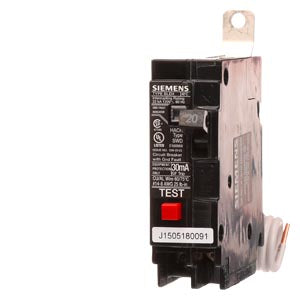 BE120H - Siemens - 20 Amp 1-Pole 120 Volt Circuit Breakers