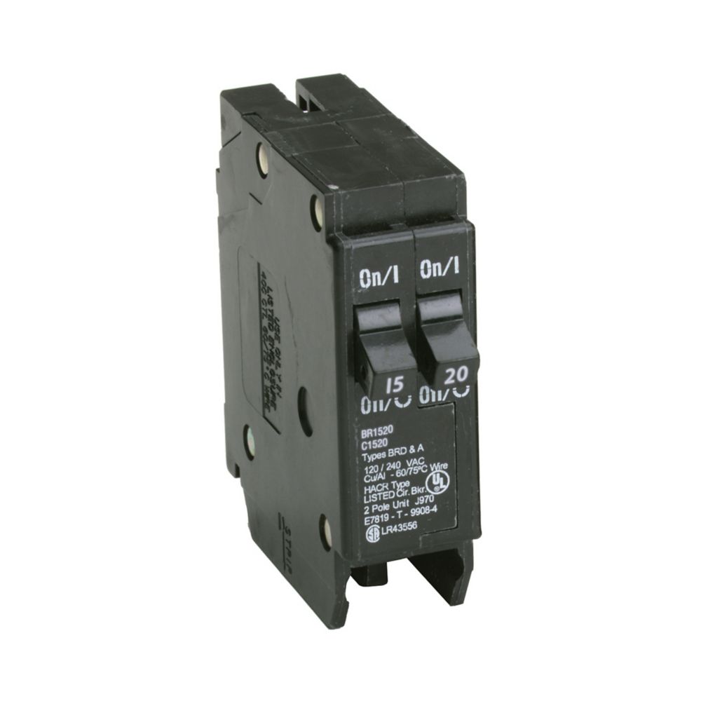 BR1520 - Eaton Cutler Hammer - 15-20 A 120/240V Single-Pole BR Thermal Magnetic Circuit Breakers