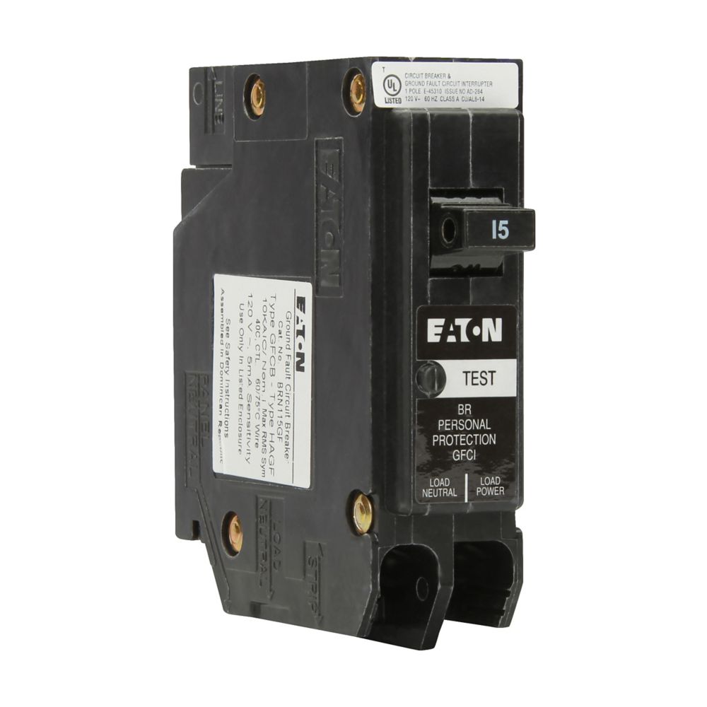 BRN115GF - Eaton Cutler Hammer - 15A 120/240 V Single-Pole BR GFCI Circuit Breakers