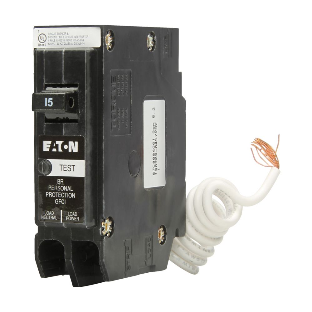 BRN115GF - Eaton Cutler Hammer - 15A 120/240 V Single-Pole BR GFCI Circuit Breakers