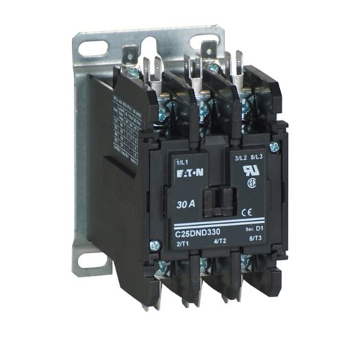 C25DND330A - Eaton - Two- And Three-Pole 30A 110-120 Vac Definite Purpose Contactor