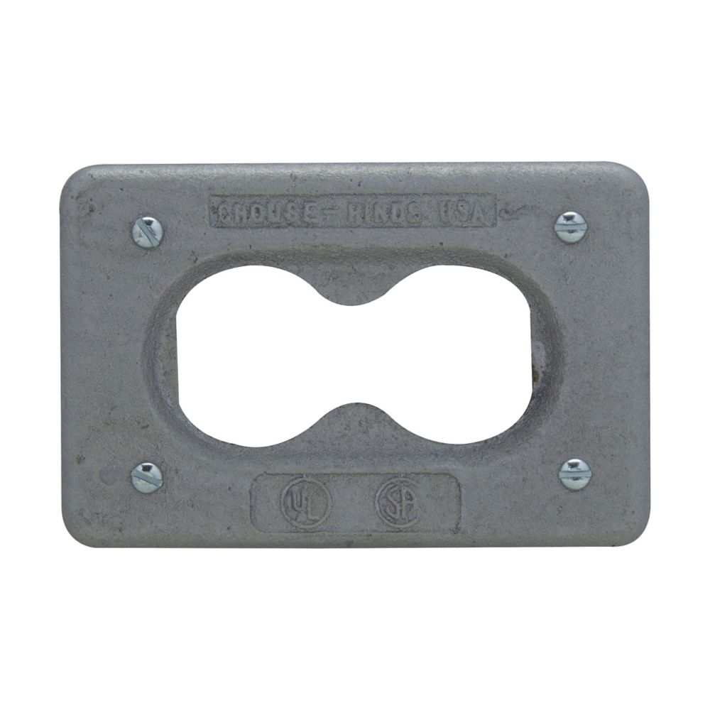 DS23G - Eaton Crouse-Hinds Series - Feraloy Iron Alloy Single-Gang DS Duplex Receptacle Cover