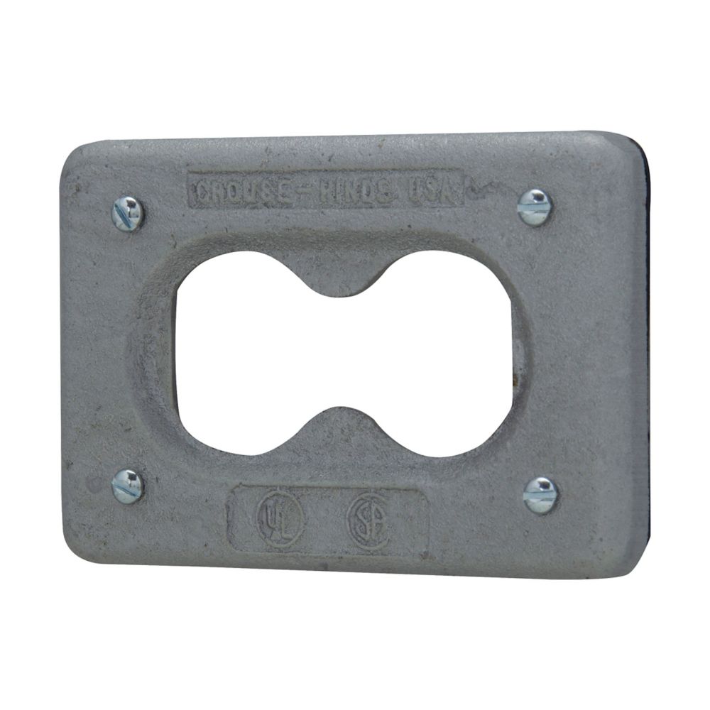 DS23G - Eaton Crouse-Hinds Series - Feraloy Iron Alloy Single-Gang DS Duplex Receptacle Cover