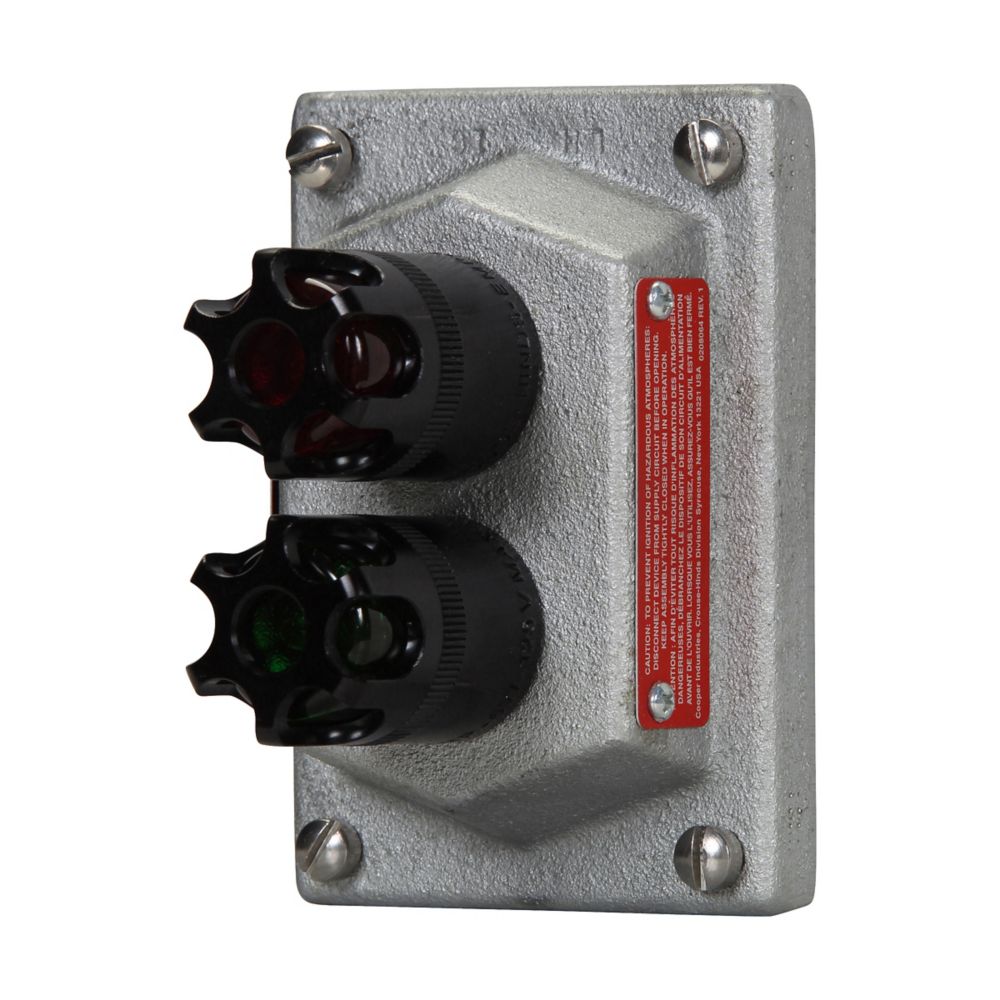 DSD947J1J3 - Eaton Crouse-Hinds Series - Feraloy Iron Alloy Two Pilot Lights DSD Pilot Light Cover and Device Sub-Assembly
