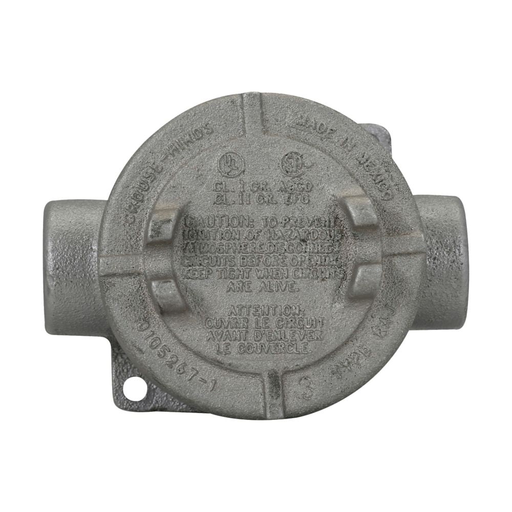 EAJC26SA - Eaton Crouse-Hinds Series - 3/4" Condulet EAJ conduit outlet box with cover