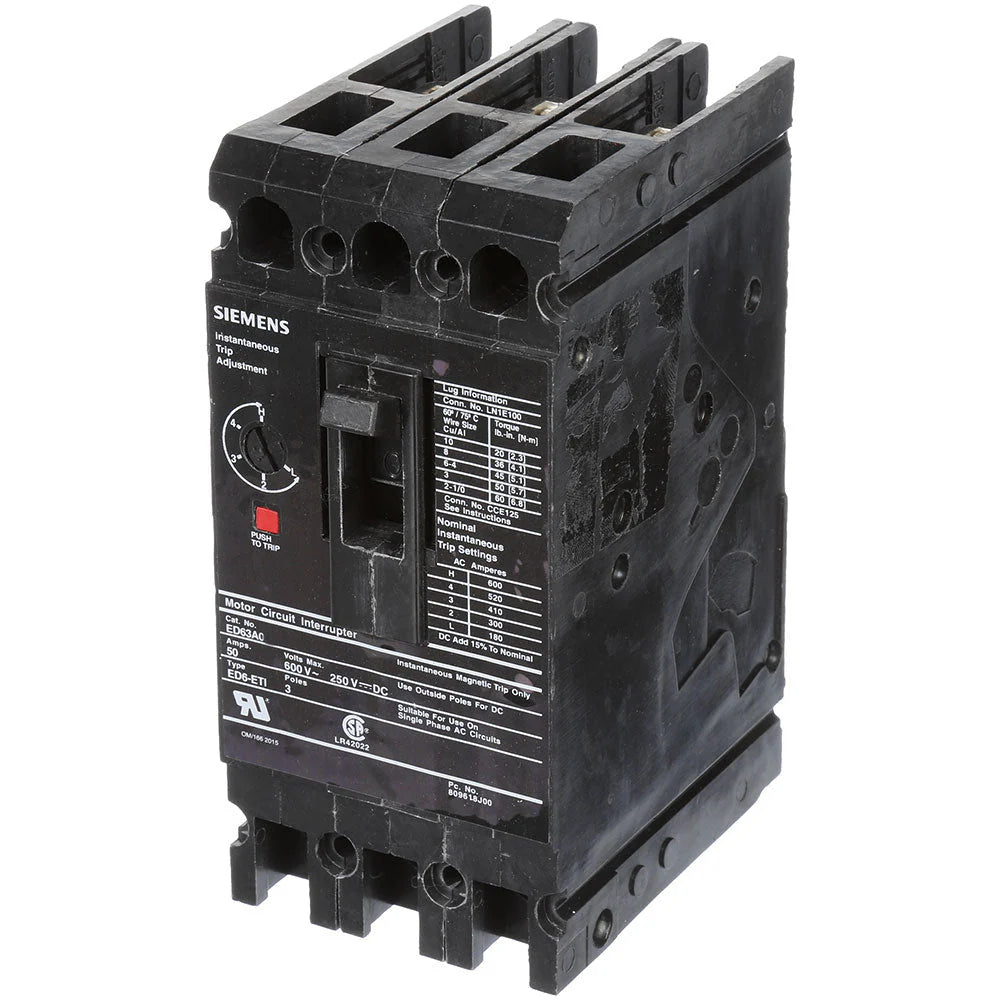 ED63S100A - Siemens - 100 Amp 3-Pole 600 Volt Circuit Breakers