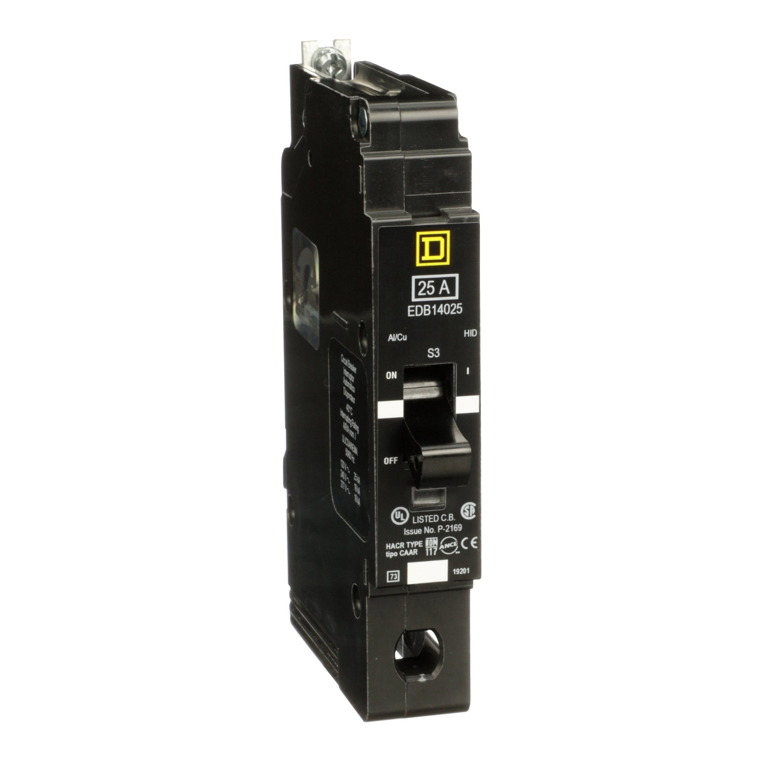 EDB14025 - Schneider Electric - Square D Bolt-On 25 Amp 1 Pole 277 Volt Circuit Breaker