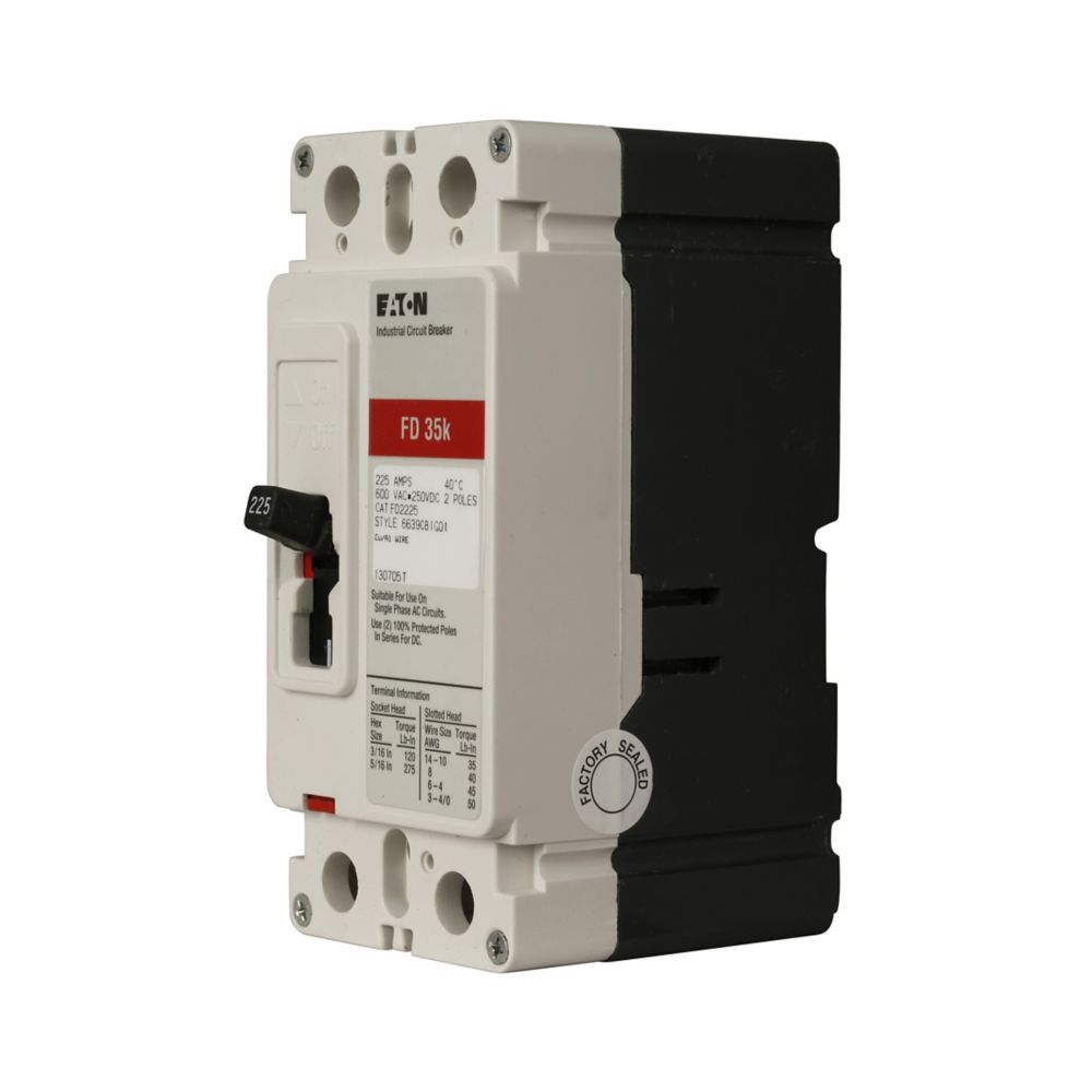 FD2060L - Eaton Cutler-Hammer - Feed-Thru 60 Amp 2 Pole 600 Volt Molded Case Circuit Breaker