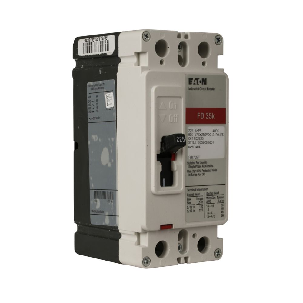 FD2060L - Eaton Cutler-Hammer - Feed-Thru 60 Amp 2 Pole 600 Volt Molded Case Circuit Breaker