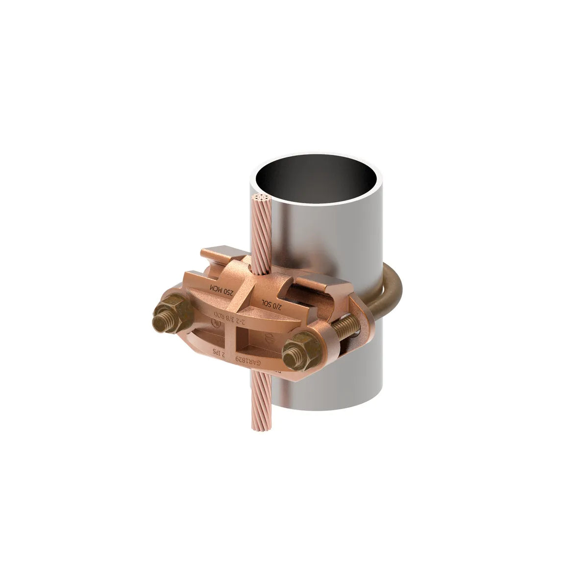 GAR1626 - Burndy - 1-1/4" Pipe 1-3/8" to 1-1/2" Rod Bright Dipped Mechanical Grounding Connector