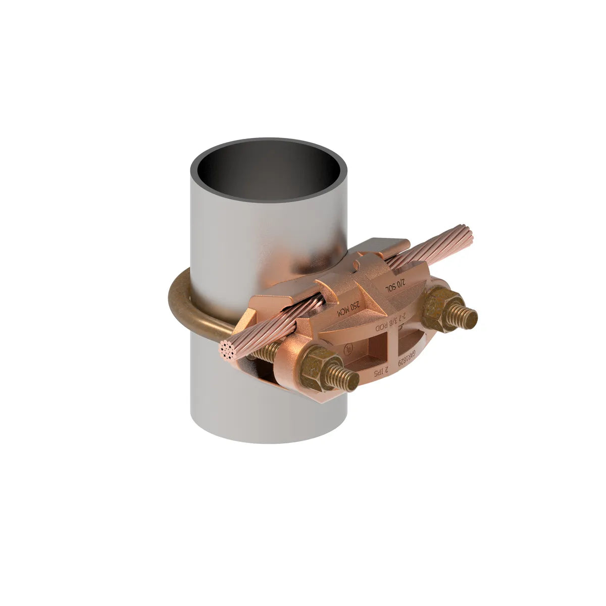 GAR1729 - Burndy - 1-1/2" Pipe 1-5/8" to 1-7/8" Rod Bright Dipped Mechanical Grounding Connector