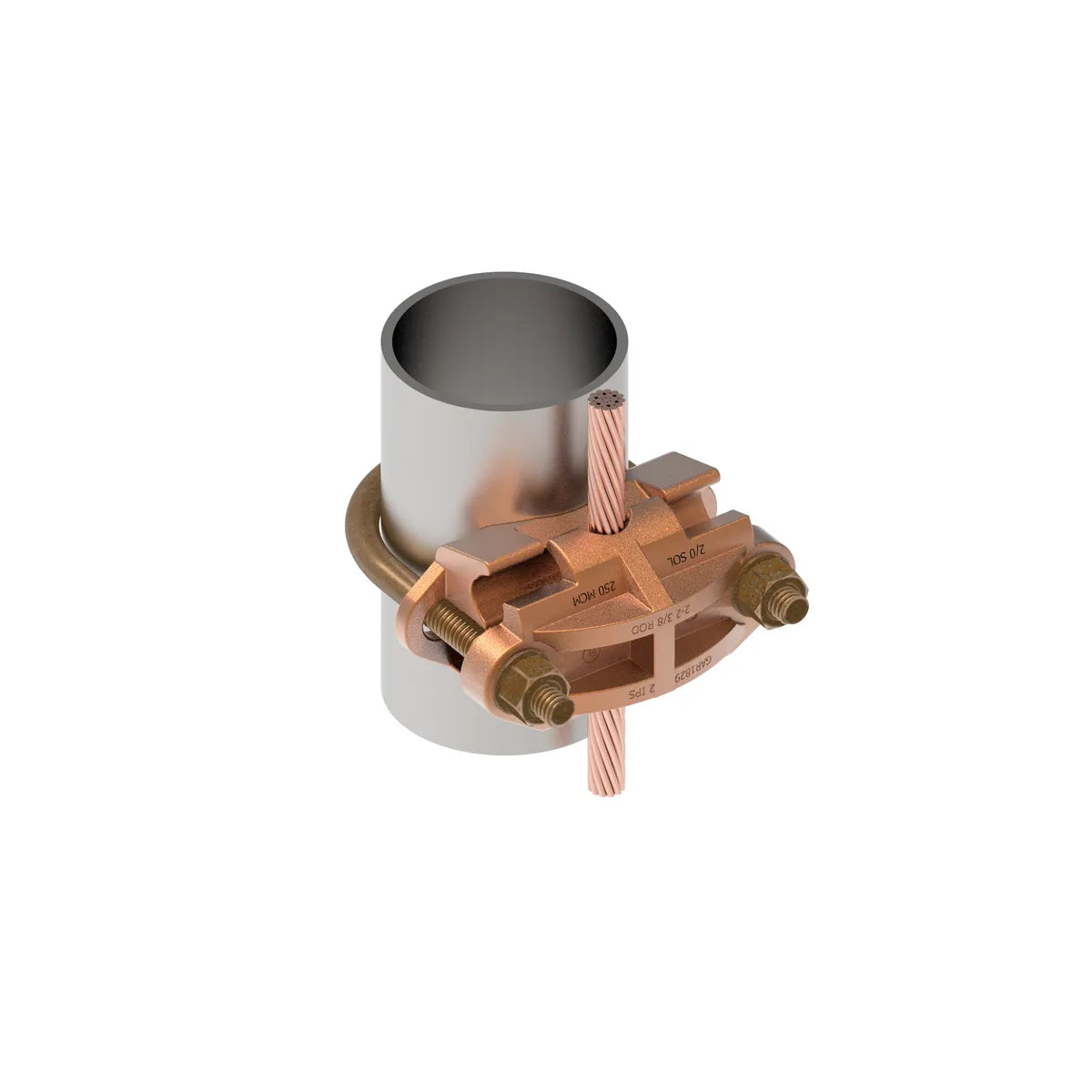GAR184C - Burndy - 2" to 2-3/8" Rod 2" Pipe Bright Dipped Mechanical Grounding Connector