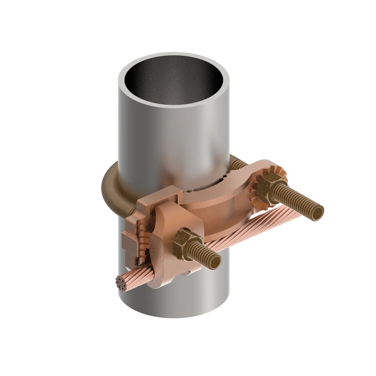 GAR3903BU - Burndy - 1/4" to 2" Pipe 3/8" Stud. Silicon Bronze Hardware Mechanical Grounding Connector