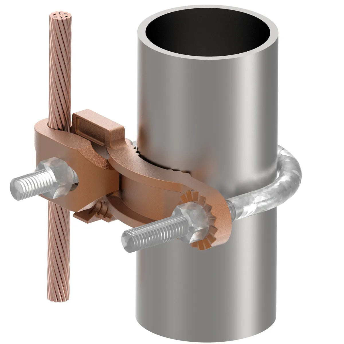 GAR3903 - Burndy - 1-1/4" to 2" Pipe 3/8" Stud Mechanical Grounding Connector