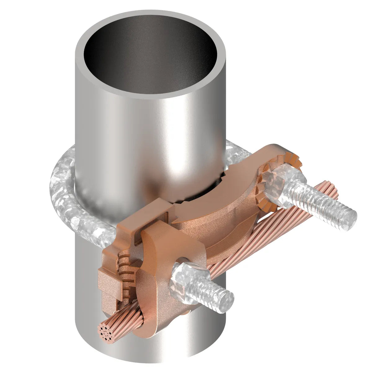 GAR3904 - Burndy - 2-1/2" to 3-1/2" Pipe 3/8" Stud Mechanical Grounding Connector