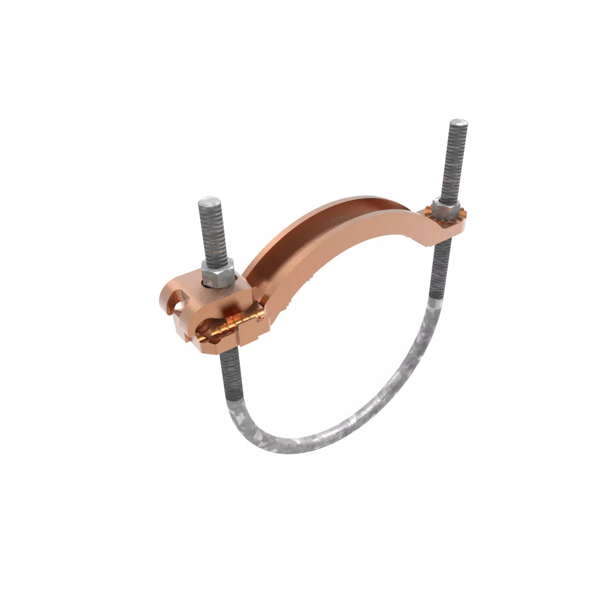 GAR3906 - Burndy - 6" Pipe 3/8" Stud Galvanized Steel Hardware Mechanical Grounding Connector