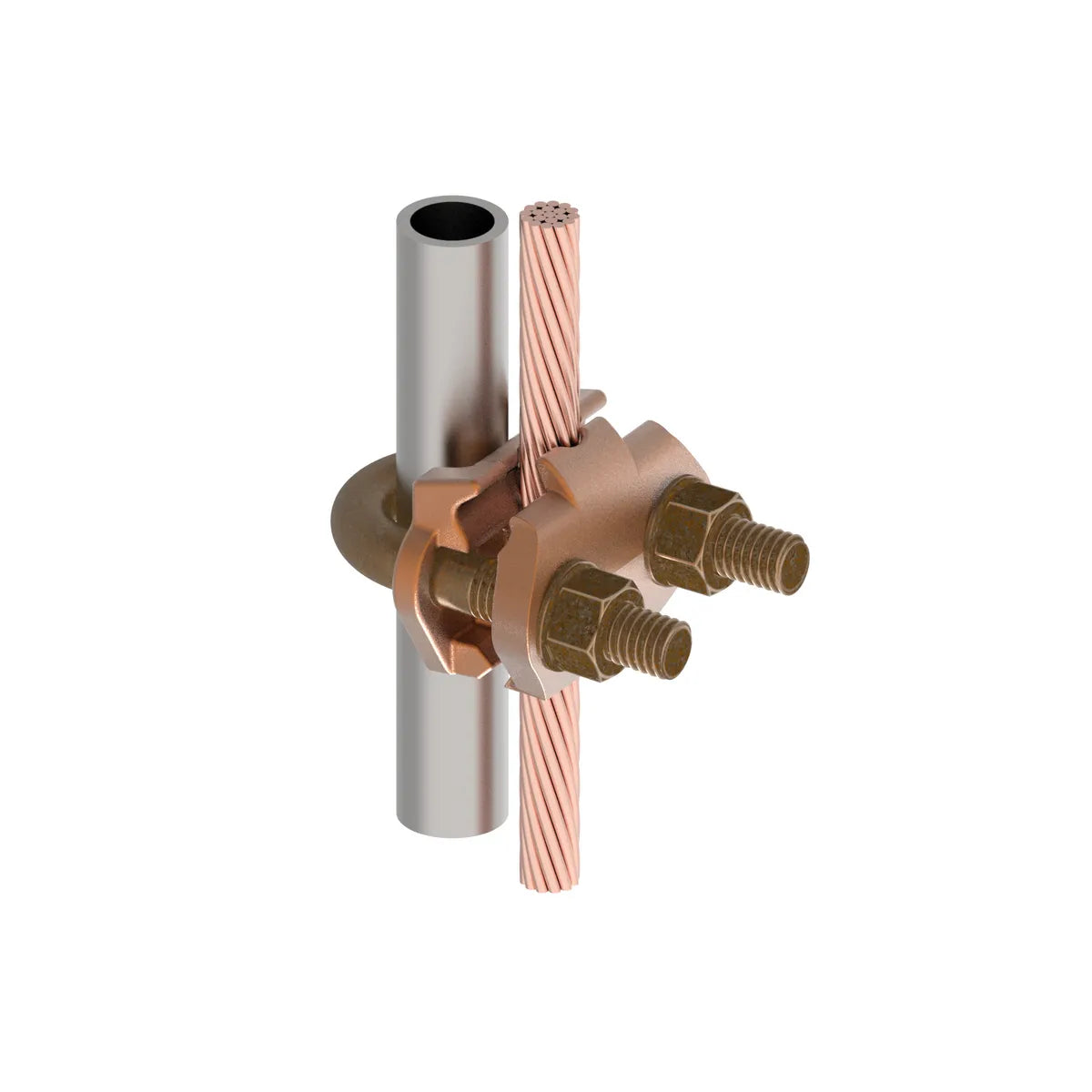 GAR6426 - Burndy - 3/8" Pipe 5/8" to 3/4" Rod Bright Dipped Mechanical Grounding Connector