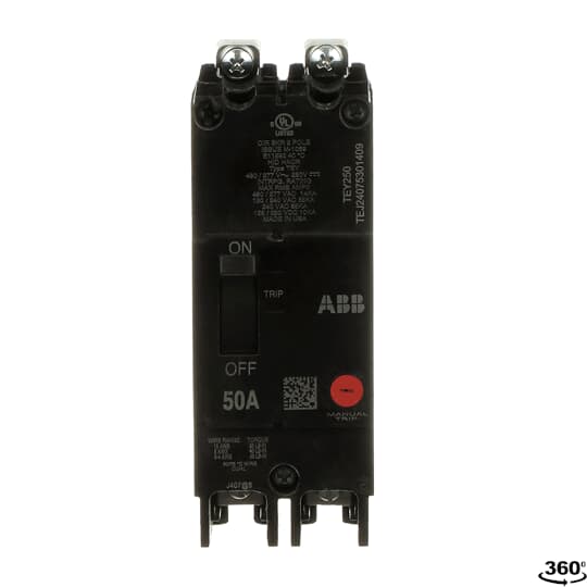 TEY250 - General Electric - 50 Amp 2 Pole 480 V Circuit Breaker