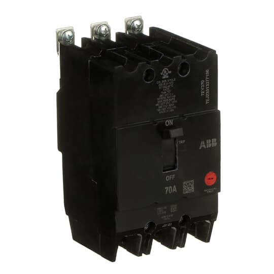 TEY370 - General Electric - 70 Amp 3 Pole 480 V Circuit Breaker