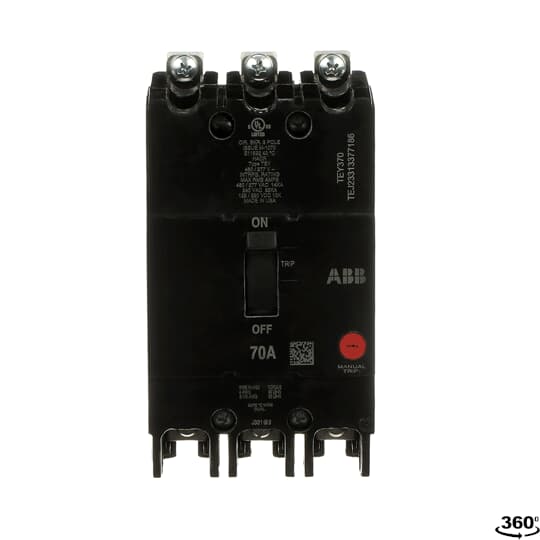 TEY370 - General Electric - 70 Amp 3 Pole 480 V Circuit Breaker