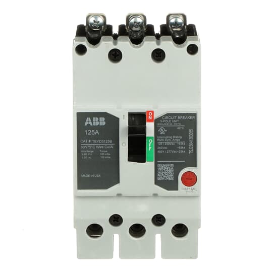 TEYD3125B - General Electric - 125 Amp 3 Pole 480 V Circuit Breaker