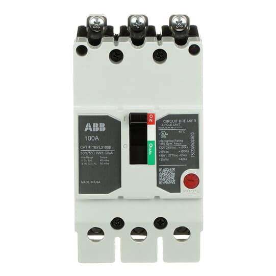TEYL3100B - General Electric - 100 Amp 3 Pole 480 V Circuit Breaker