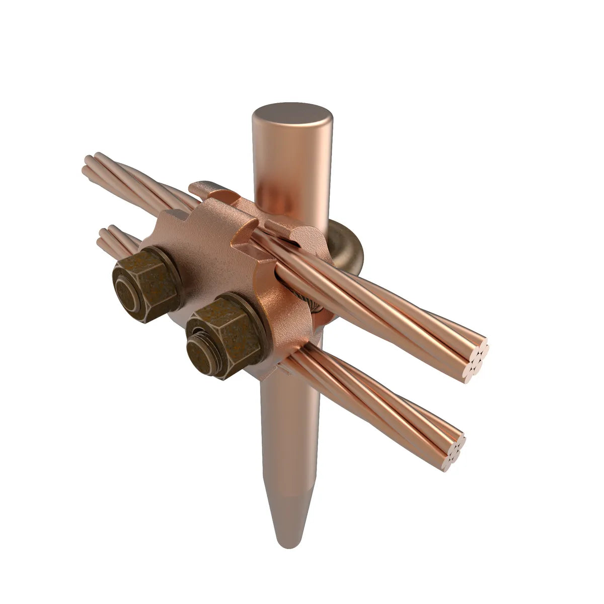 GP6426 - Burndy - 3/8" Pipe 5/8" to 3/4" Rod 3/8" Stud Mechanical Grounding Connector.