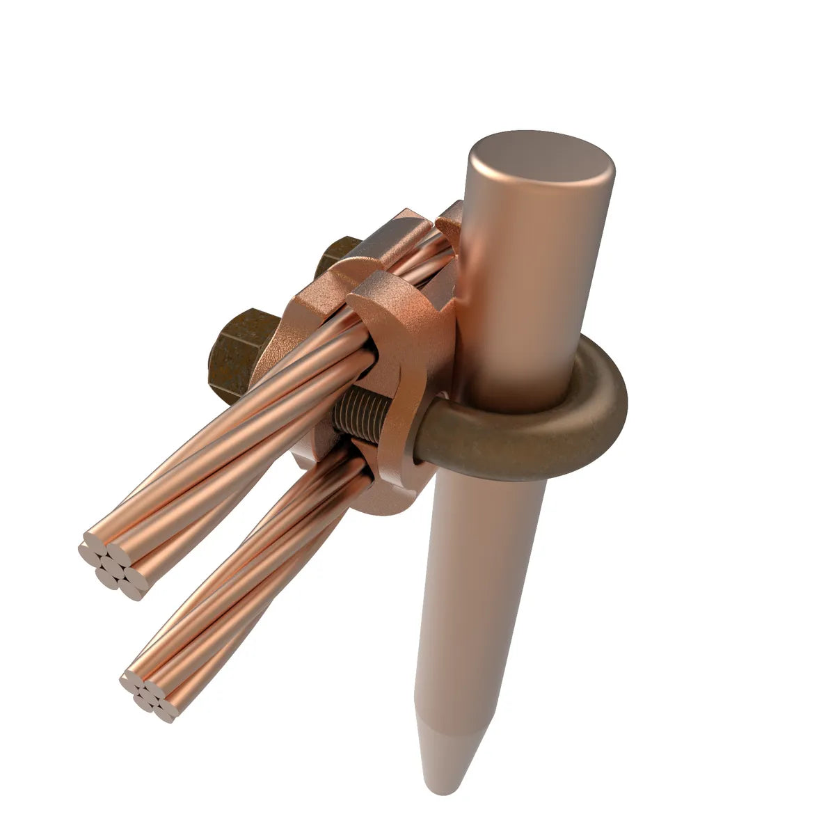 GP6426 - Burndy - 3/8" Pipe 5/8" to 3/4" Rod 3/8" Stud Mechanical Grounding Connector.