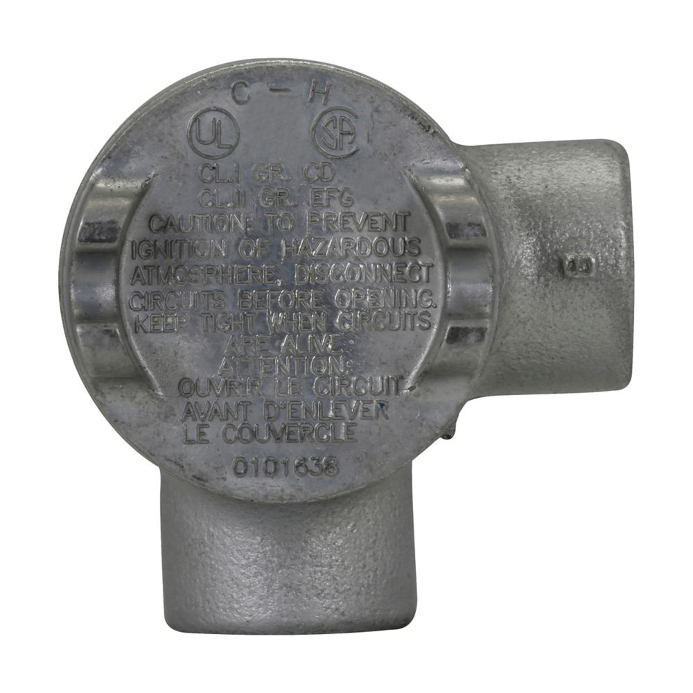 GUAL14SA - Eaton Crouse-Hinds Series - 1/2" Condulet GUA Conduit Outlet Box with Cover